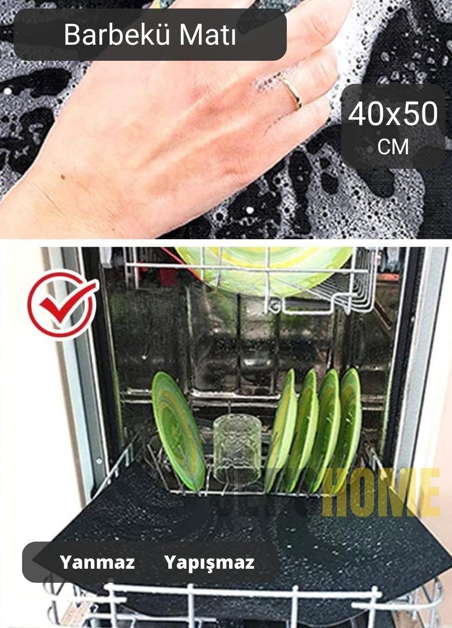 Barbekü Matı Fiberglas BPA Free Izgara Kağıdı Yanmaz Yapışmaz Pişirme Kağıdı Büyük Boy 40*50 cm