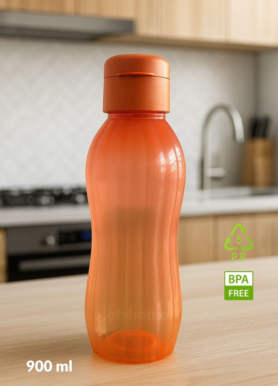 Su Şişesi Sızdırmaz Kapak Okul Matarası BPA Free Suluk Orta Boy Kokusuz Matara Turuncu 900 ml