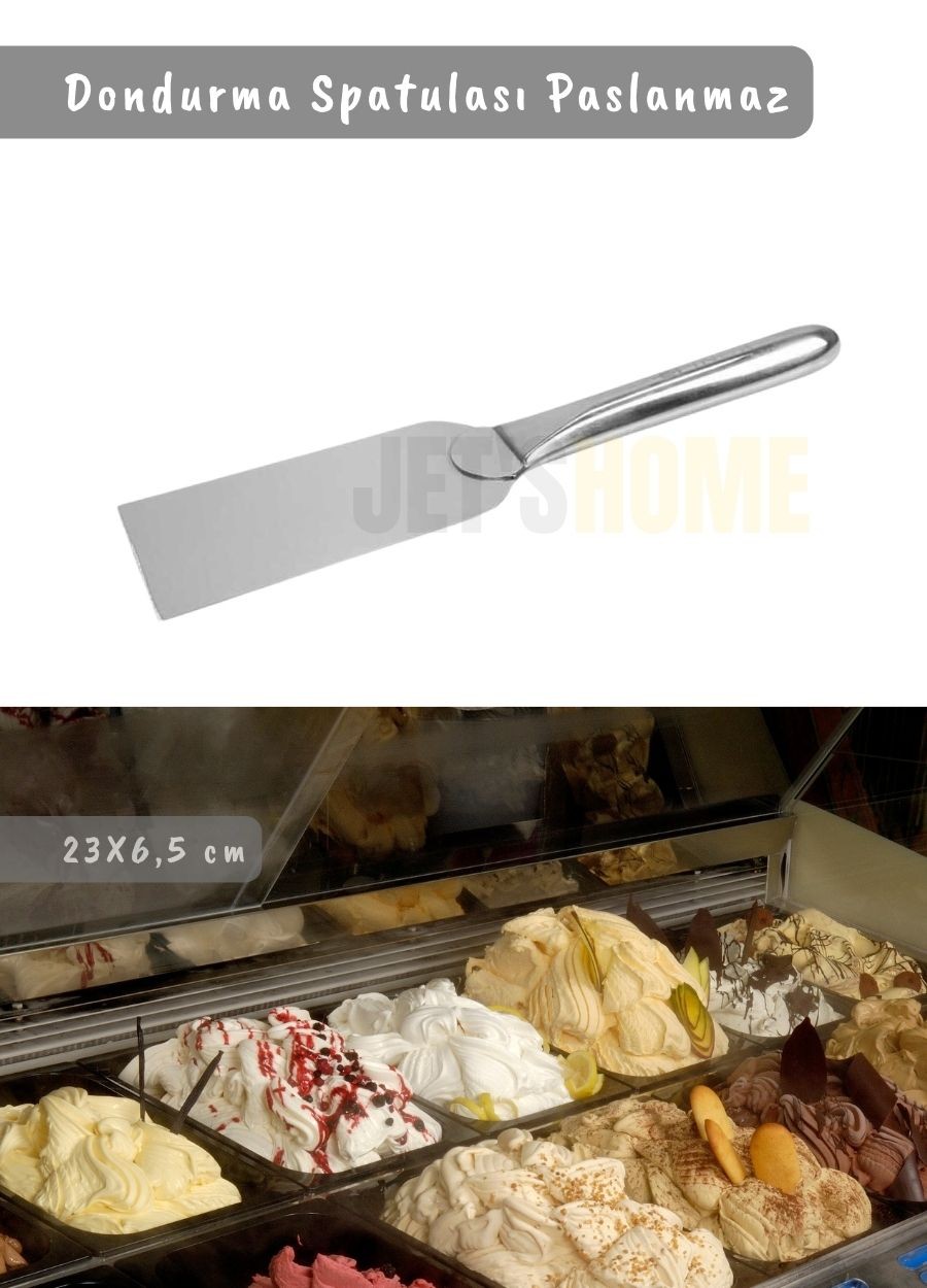 Dondurma Spatulası Paslanmaz Çelik Spatula Dondurma Kazıyıcı  No: 1 23X6,5 cm