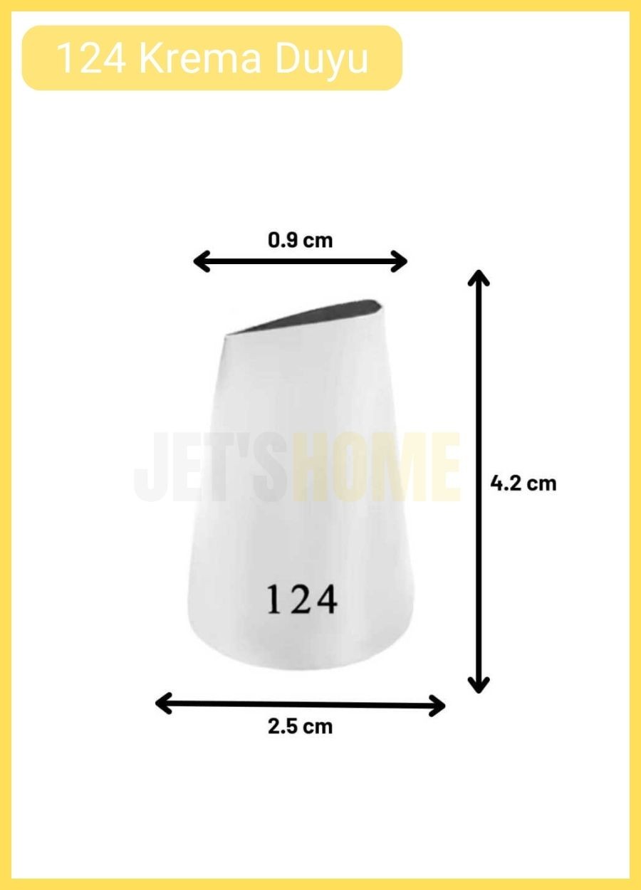 124 Gül Yaprak Desen Krema Duyu Büyük Boy Pasta Duyu Paslanmaz Çelik Krema Torbası Ucu 2.5x0.9x4.2 cm