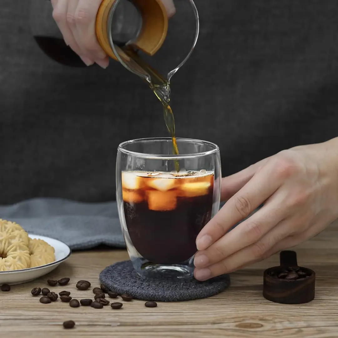 Çift Cidarlı Cam Kahve Bardağı 350 ml