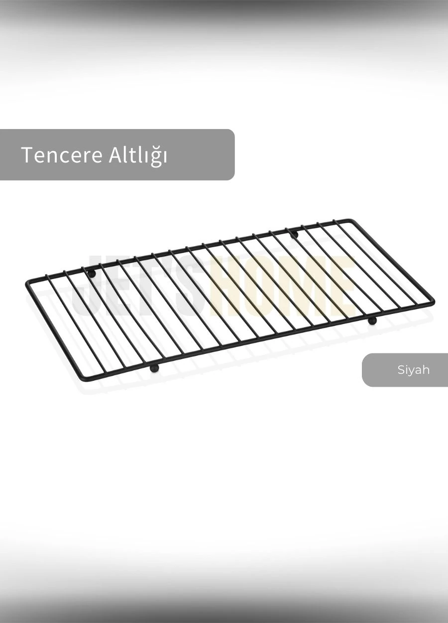 Nihale Paslanmaz Tencere Çaydanlık Altlığı Isıya Dayanıklı Siyah 47x24 cm