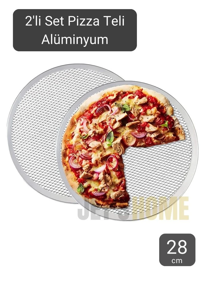 2li Set Pizza Tepsisi Alüminyum Pizza Teli Lahmacun Tepsisi 33 Cm