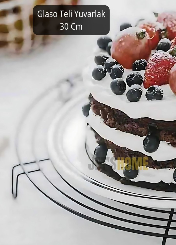 Pasta Soğutma Dinlendirme Teli Yuvarlak Ekmek Kek Kurabiye Soğutma Teli Glaso Teli 30 cm
