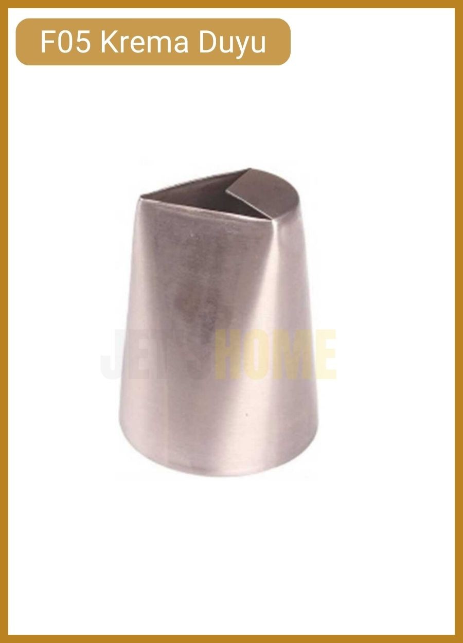 F05 Kalp Desen Krema Duyu Büyük Boy Pasta Duyu Paslanmaz Çelik Krema Torbası Ucu 3.6X2.3X4.0 cm