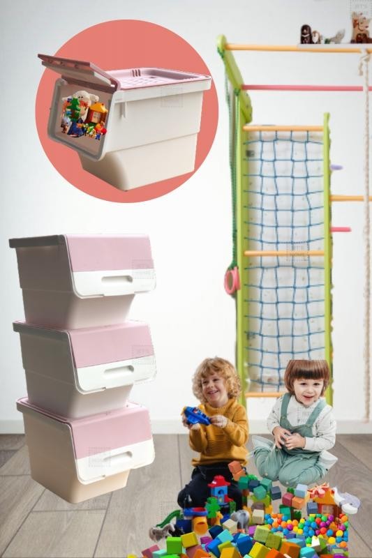 Tekerlekli Sebzelik BPA Free Soğanlık Oyuncaklık Organizer Beyaz Beyaz Pembe 12 Lt