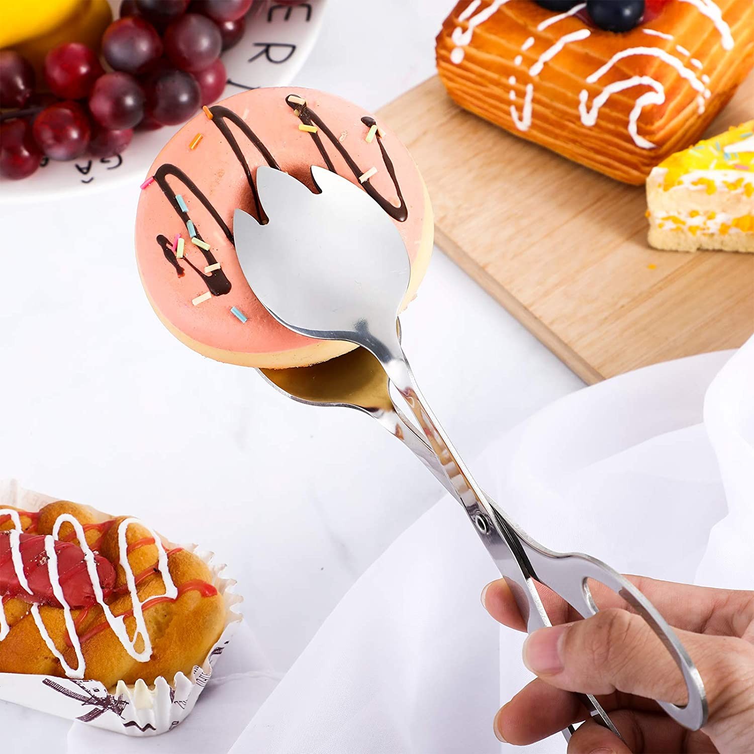 Salata Maşası Paslanmaz Çelik Maşa Pişirme Maşası Barbekü Maşası Kek Maşası 26 cm