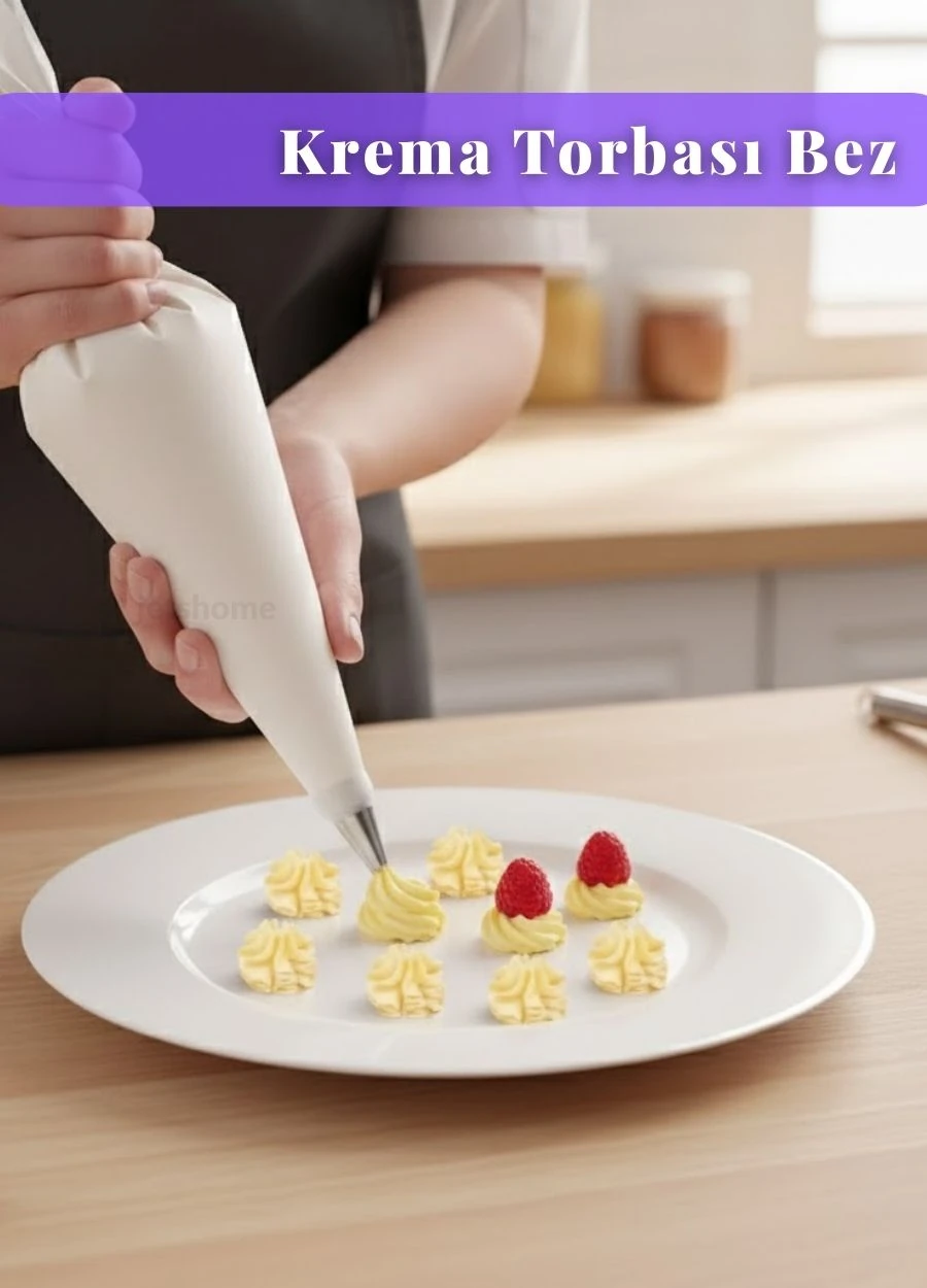 Krema Torbası Bez Yıkanabilir Torba BPA Free Pasta Duy Torbası Dekorasyon Süsleme Aparatı 20x35 cm