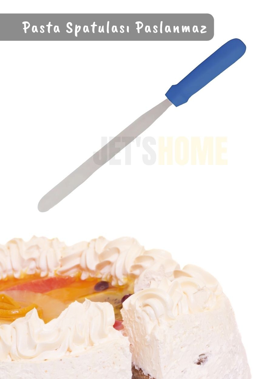 Düz Pasta Spatulası Paslanmaz Krema Spatula Çelik Büyük Boy 43 cm