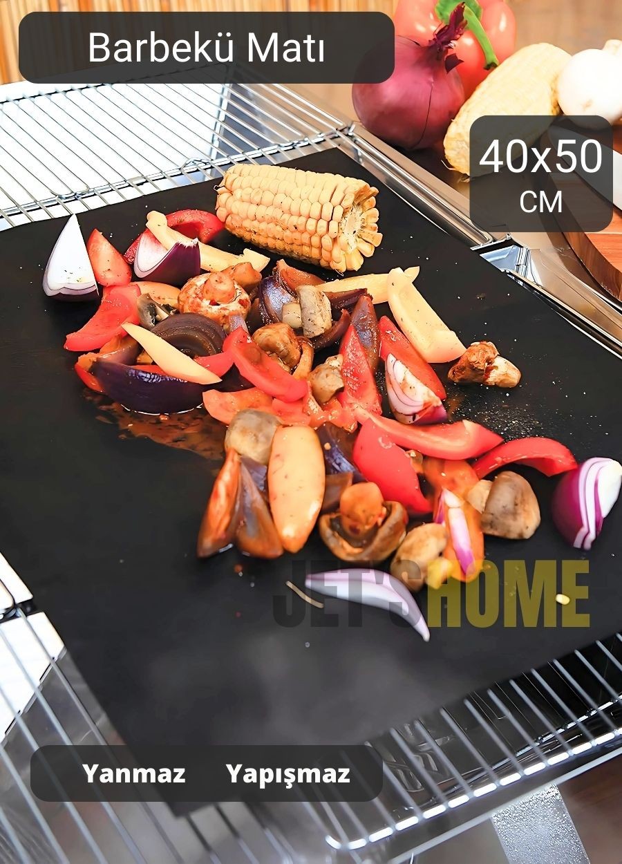 Barbekü Matı Fiberglas BPA Free Izgara Kağıdı Yanmaz Yapışmaz Pişirme Kağıdı Büyük Boy 40*50 cm