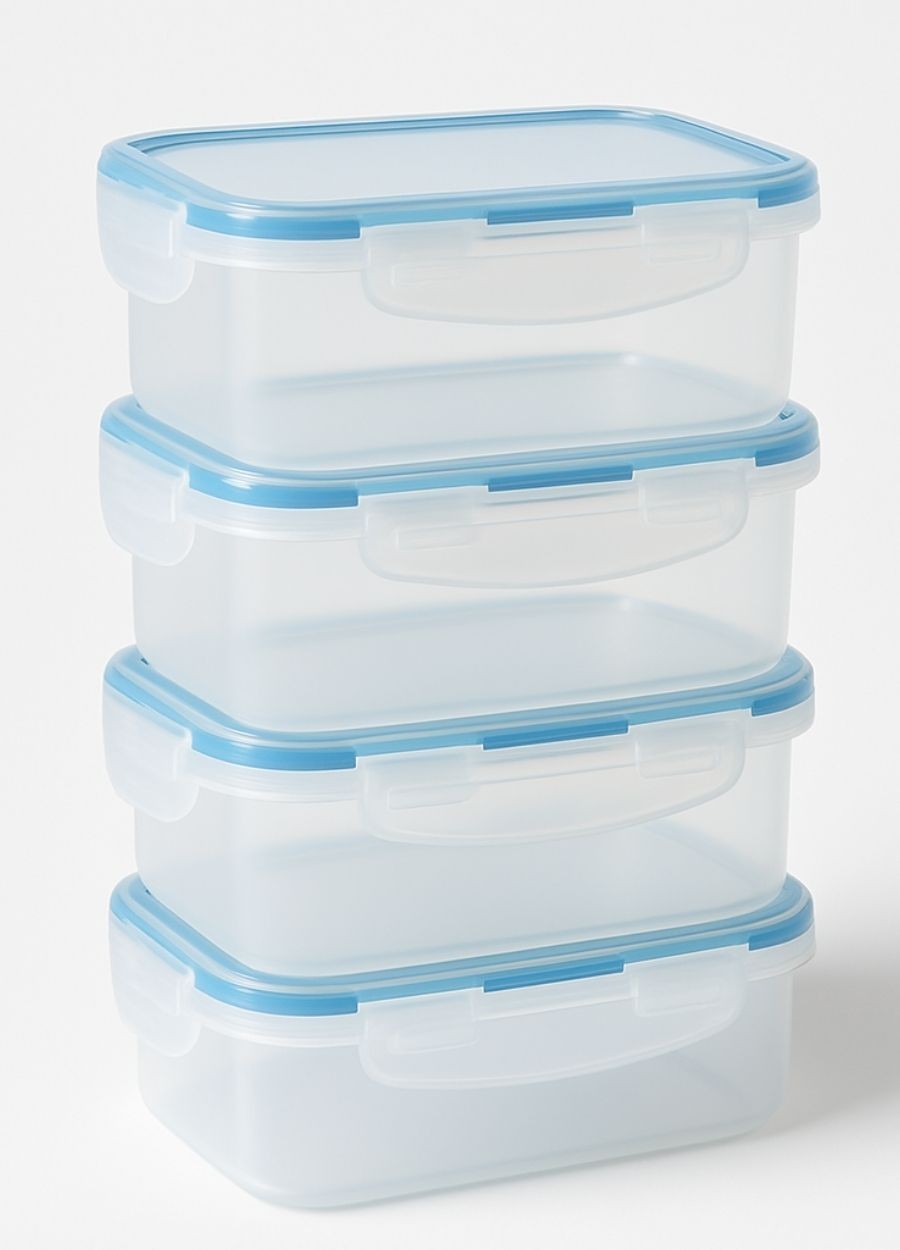 4'lü Mini Diyet Kabı Seti BPA Free Hava Almaz Saklama Kabı Çıkarılabilir Bölmeli Gıda Kutusu 350 ml