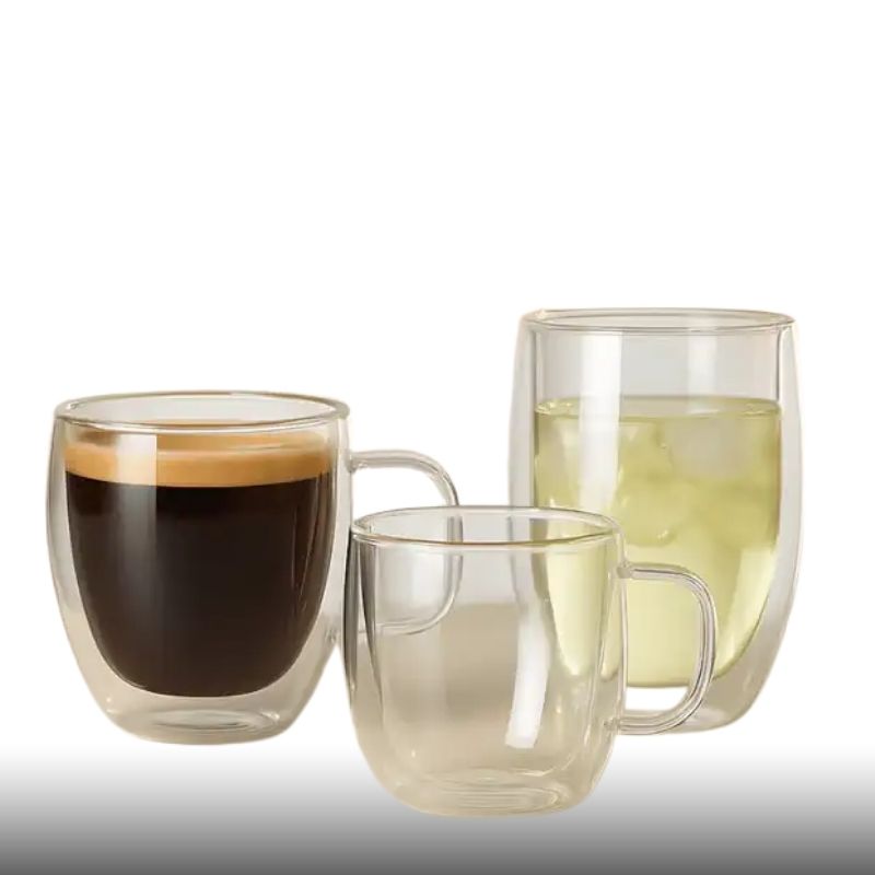 Şeffaf çift cidarlı espresso, cappuccino ve latte bardakları – Jetshome