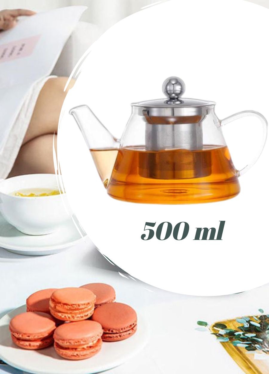 Cam Demlik V Modelli İnce Cam Demlik Çaydanlık Bitki Çay Demliği 500 ml