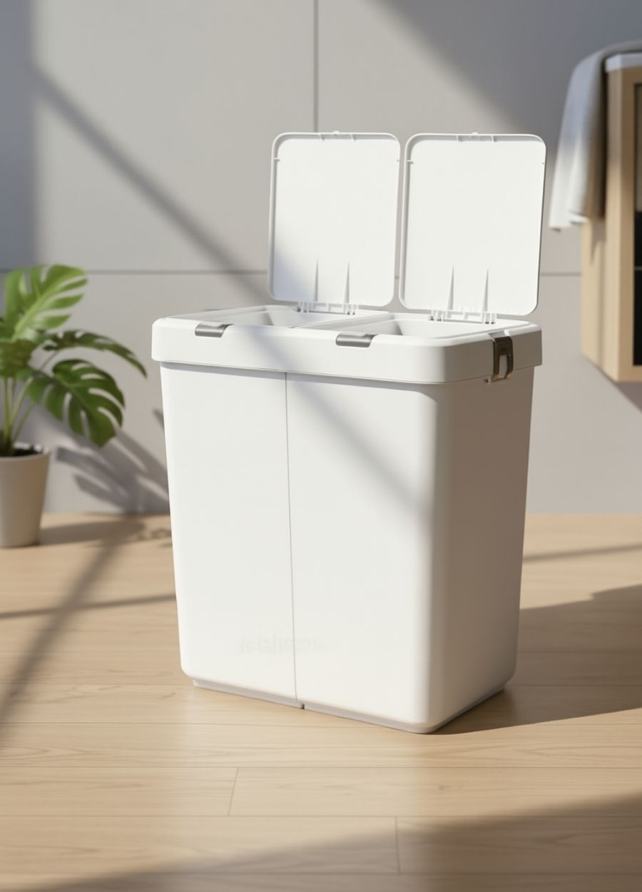 4’lü Katlanabilir Çamaşır Sepeti Seti – 80 Litre Kirli Sepeti, Sele, Su Kovası ve Maşrapa