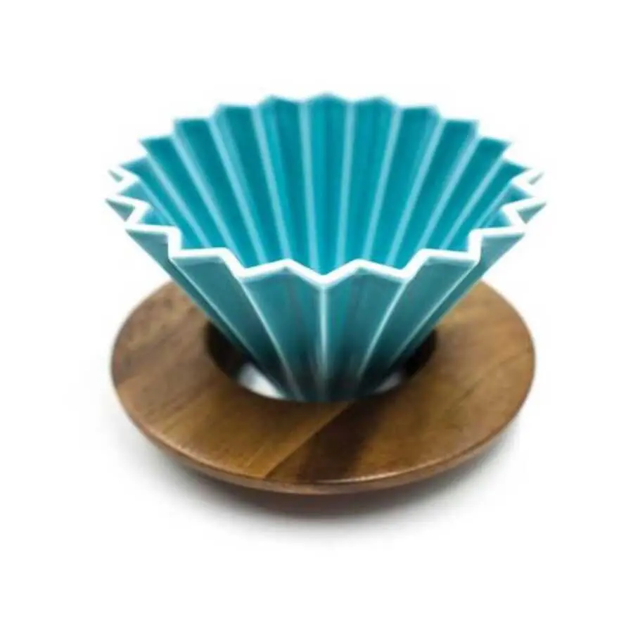 Ahşap Standlı Dripper Turkuaz
