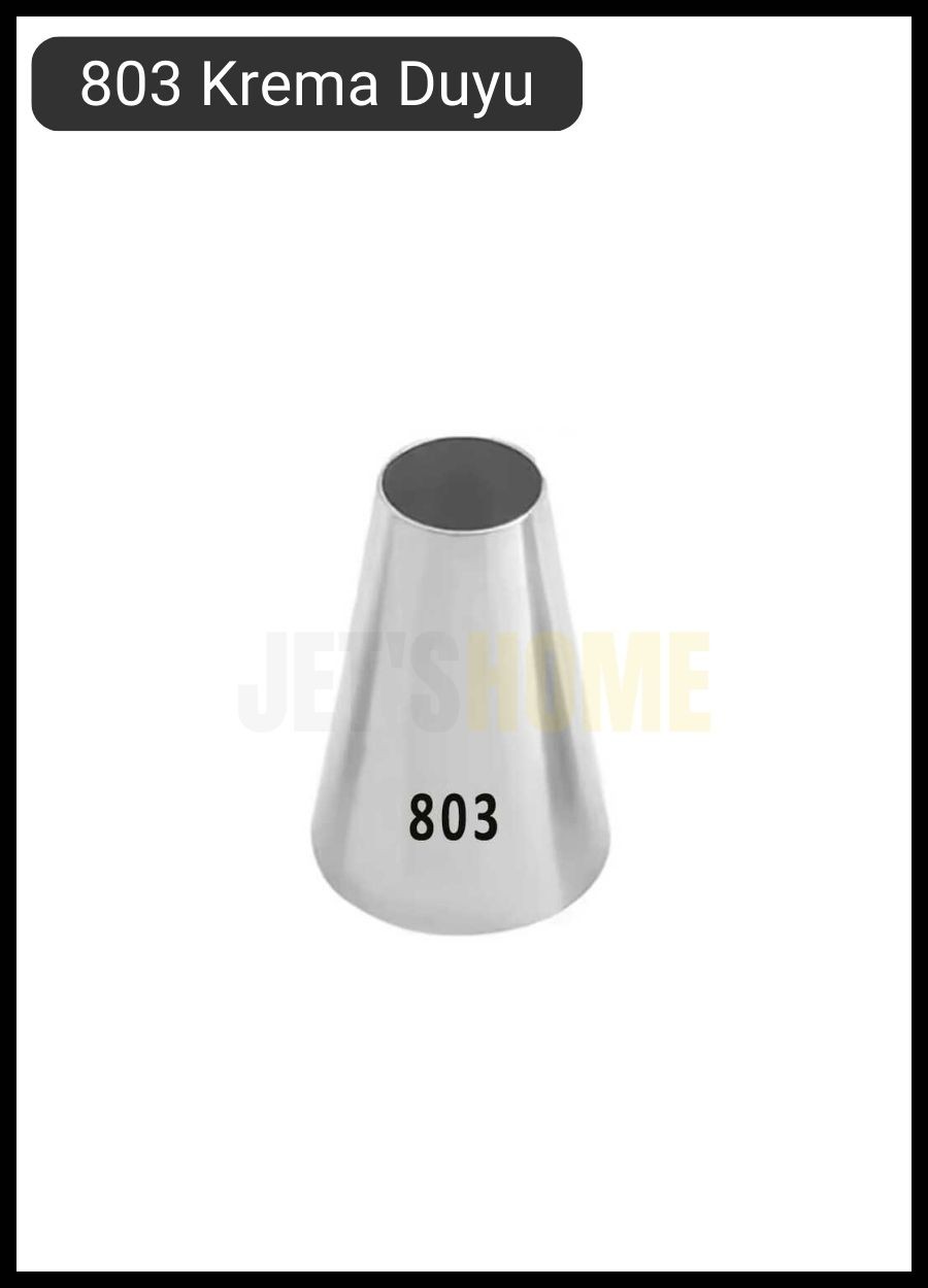 803 Yuvarlak Desen Krema Duyu Büyük Boy Pasta Duyu Paslanmaz Çelik Krema Torbası Ucu 2.4x0.9x4.5 cm