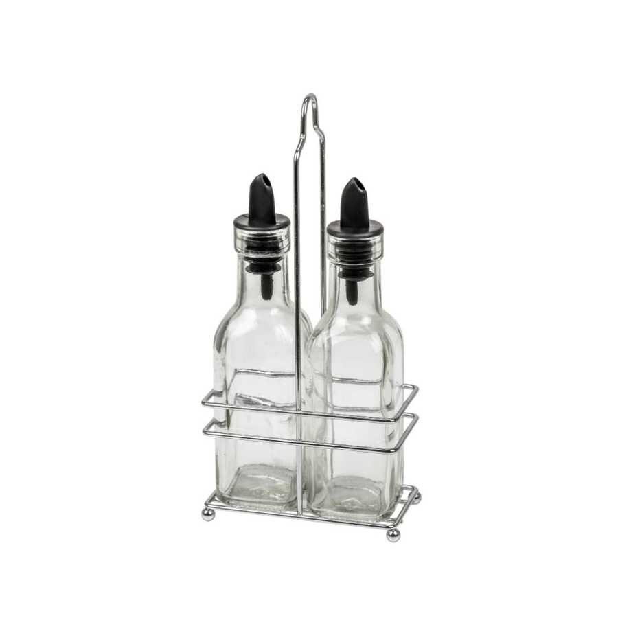 2’li Set Yağdanlık Takımı Cam Yağlık Sirkeli 300 ml