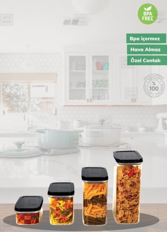 8’li Saklama Kabı Seti BPA Free Sızdırmaz Erzak Kabı Hava Almaz Bakliyat Kabı