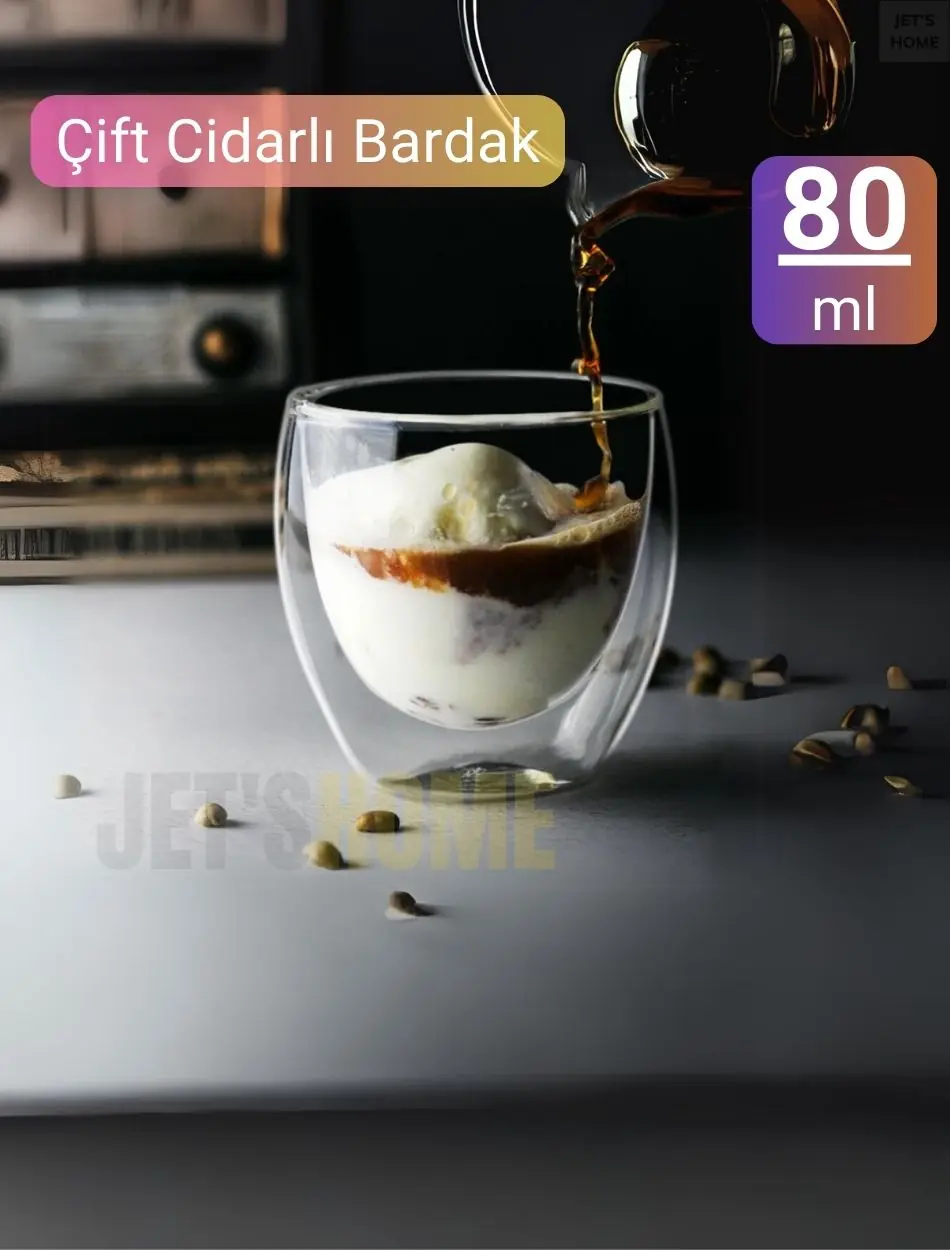 80 ml Çift Cidarlı Espresso Bardağı