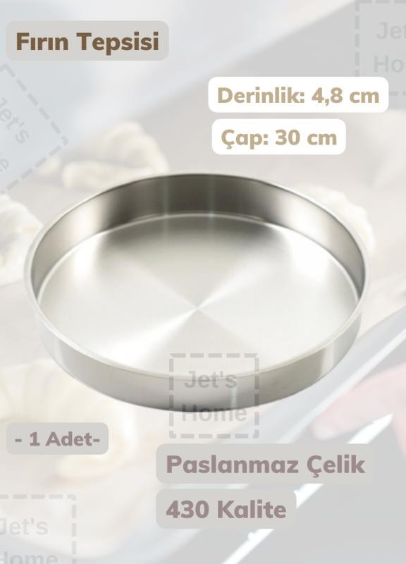 Fırın Tepsisi 30 cm Paslanmaz Çelik