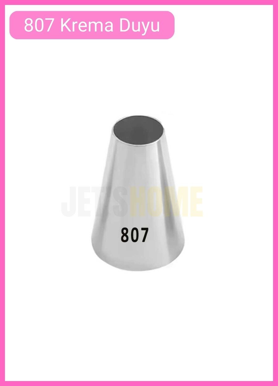 807 Yuvarlak Desen Krema Duyu Büyük Boy Pasta Duyu Paslanmaz Çelik Krema Torbası Ucu 3.5x1.6x5.2 cm