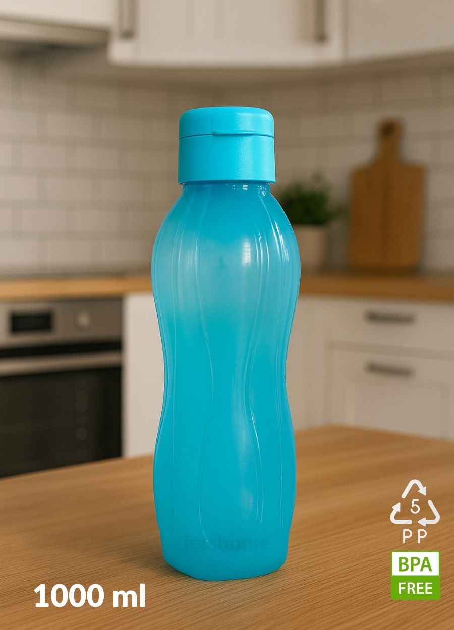 2’li PP-5 Su Şişesi Seti – 1000 ml Sızdırmaz Matara, BPA Free, Ev-İş-Spor İçin Mavi-Turuncu
