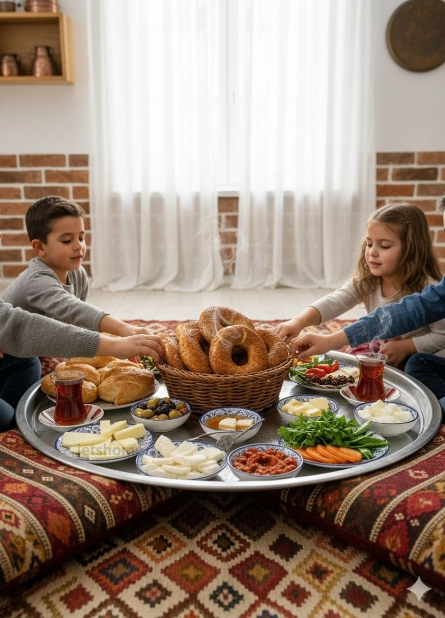 80 cm Paslanmaz Çelik Yer Sofrası Yemek Sunum Çay Kahve Servis Tepsisi Sini No:85