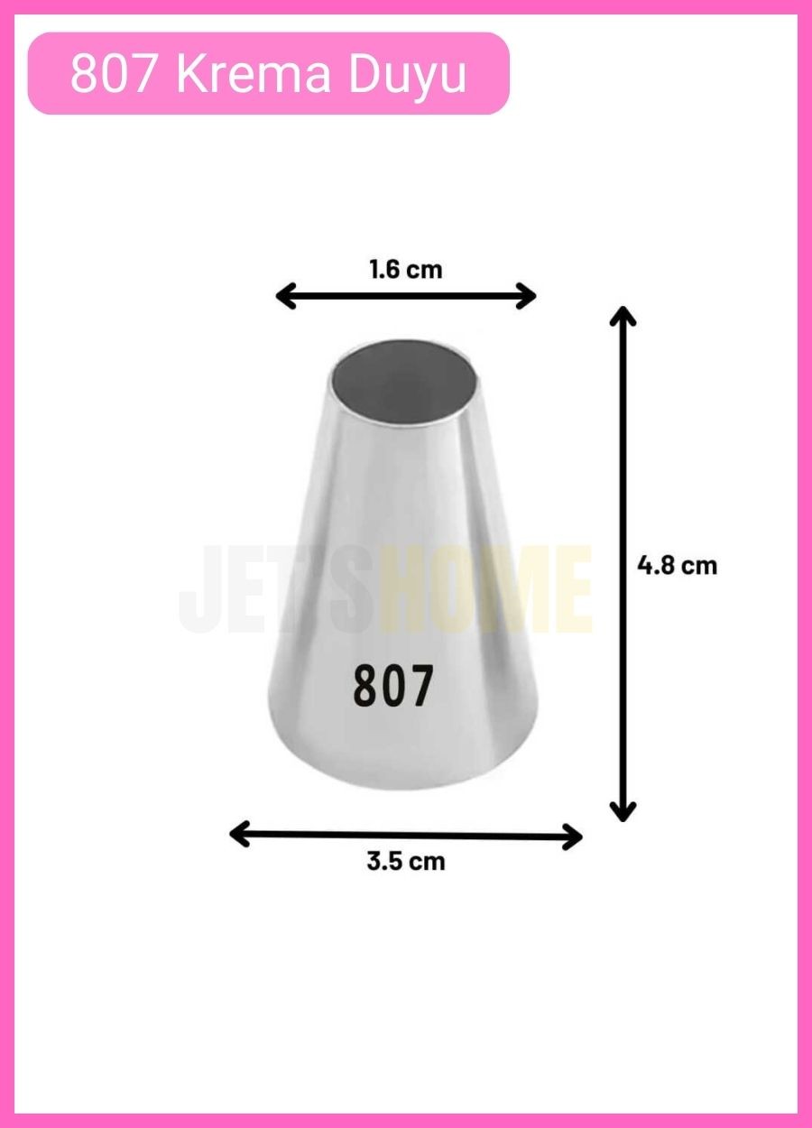 807 Yuvarlak Desen Krema Duyu Büyük Boy Pasta Duyu Paslanmaz Çelik Krema Torbası Ucu 3.5x1.6x5.2 cm
