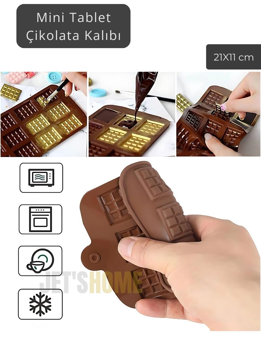 Çikolata Kalıbı 12 Gözlü Mini Tablet Yapışmaz Gıda Temasına Uygun Silikon Gıda Kalıp 21x11 cm