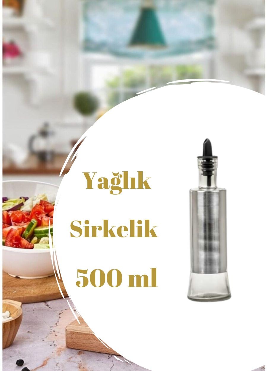 Cam Yağdanlık Yağlık Sirkelik 500 ml