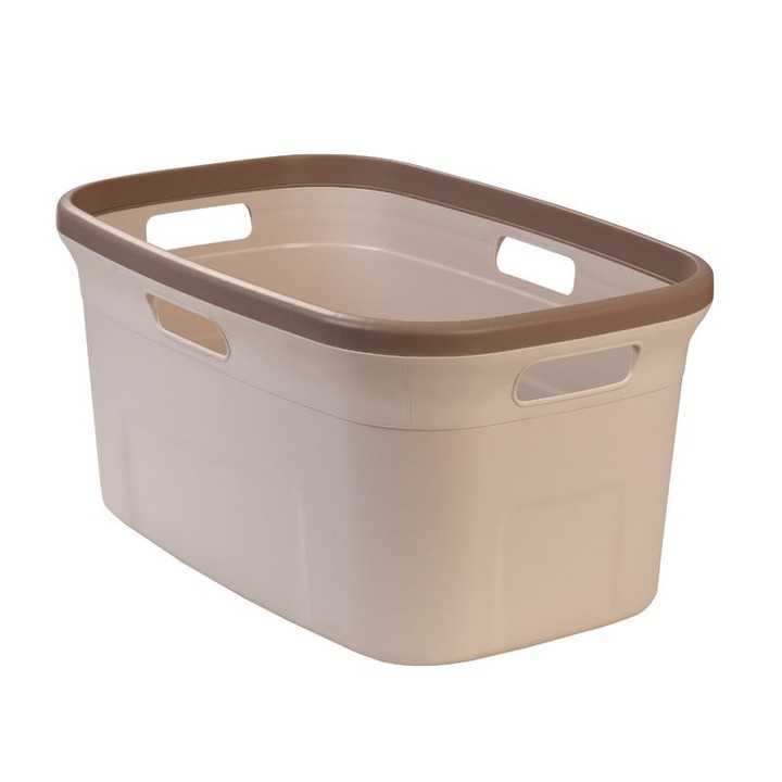 Çamaşır Selesi Dayanıklı Çamaşır Sepeti Krem Bej 20 Litre