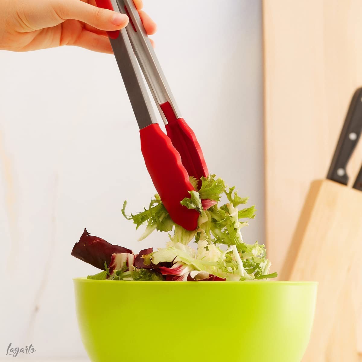 Sunum Maşası Barbekü Maşası Mangal Maşa Silikon Salata Maşası Kırmızı 25 cm