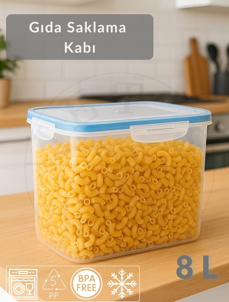 Vakumlu Saklama Kabı Hava Almaz BPA Free Kilitlenebilir Büyük Gıda Saklama Kabı 8 L