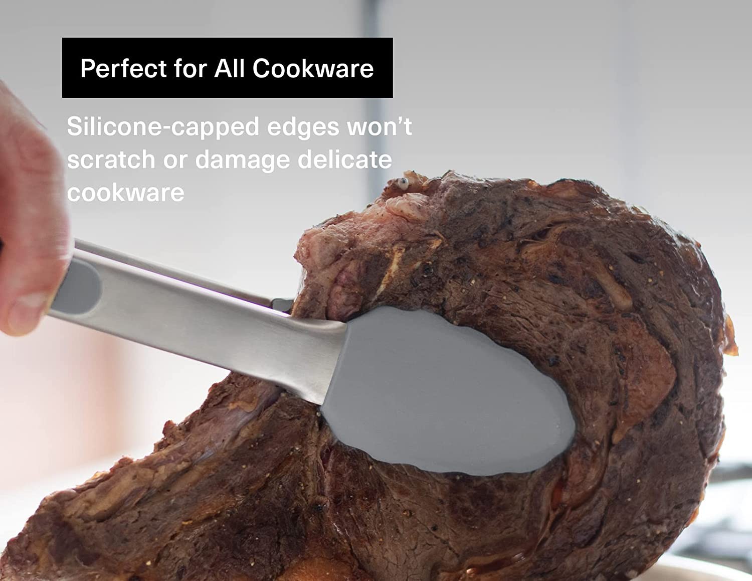 Sunum Maşası Barbekü Maşası Mangal Maşa Silikon Salata Maşası Kırmızı Gri 25 cm