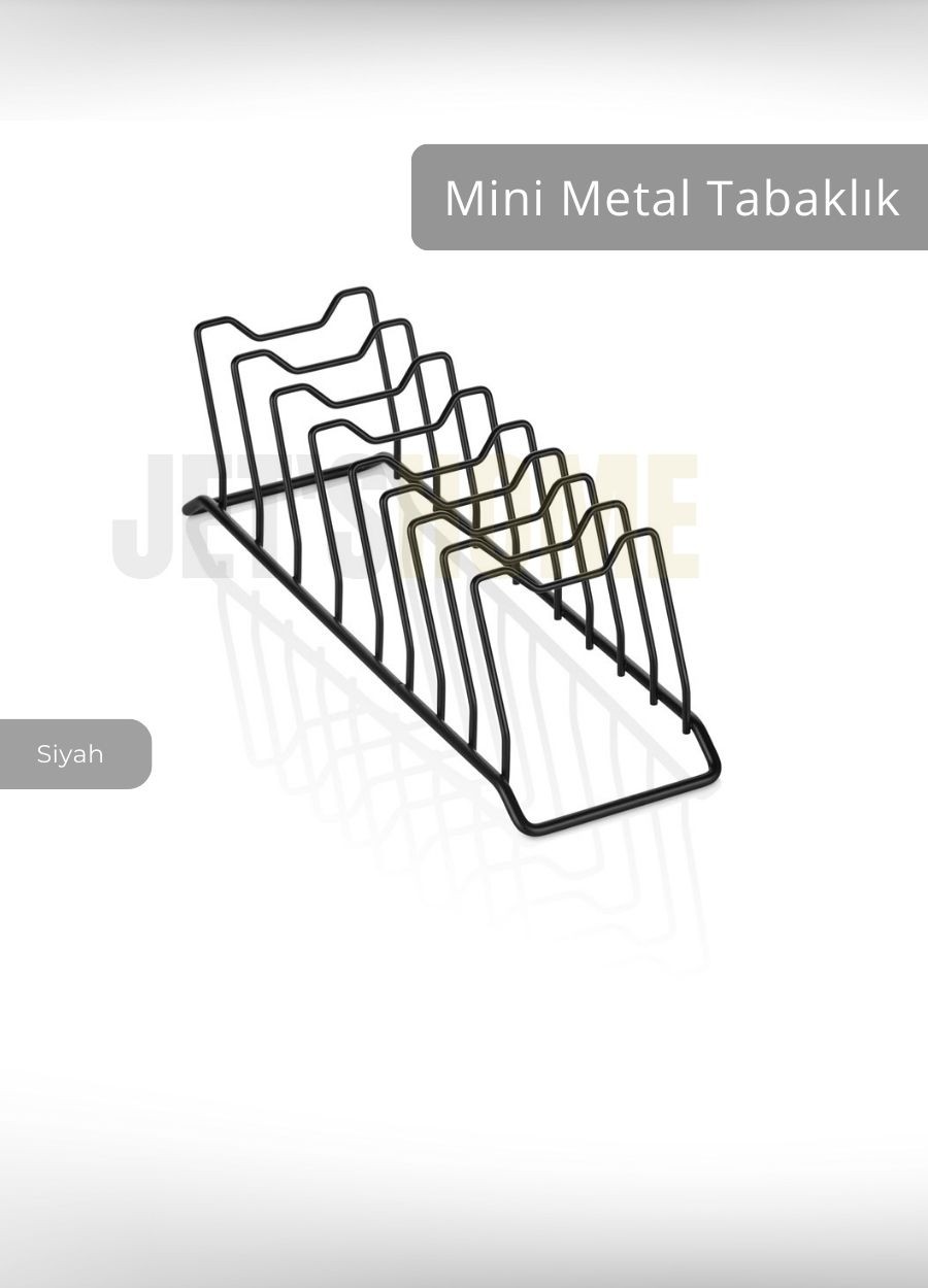 Tezgah Üstü Tabaklık Paslanmaz Tabak Tutucu Bulaşıklık Metal Bulaşık Sepeti Siyah