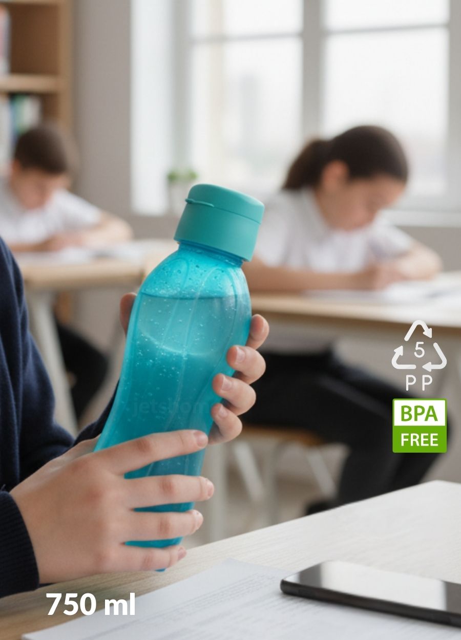 2’li Suluk Seti PP-5 Bpa Free Akıtmaz-Kokusuz Ofis-Spor-Okul Matarası Mavi Turuncu 750 ml