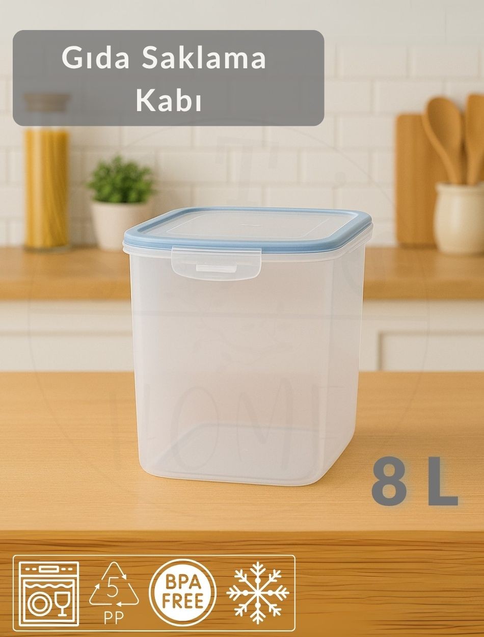 Vakumlu Saklama Kabı Hava Almaz BPA Free Kilitlenebilir Büyük Gıda Saklama Kabı 8 L
