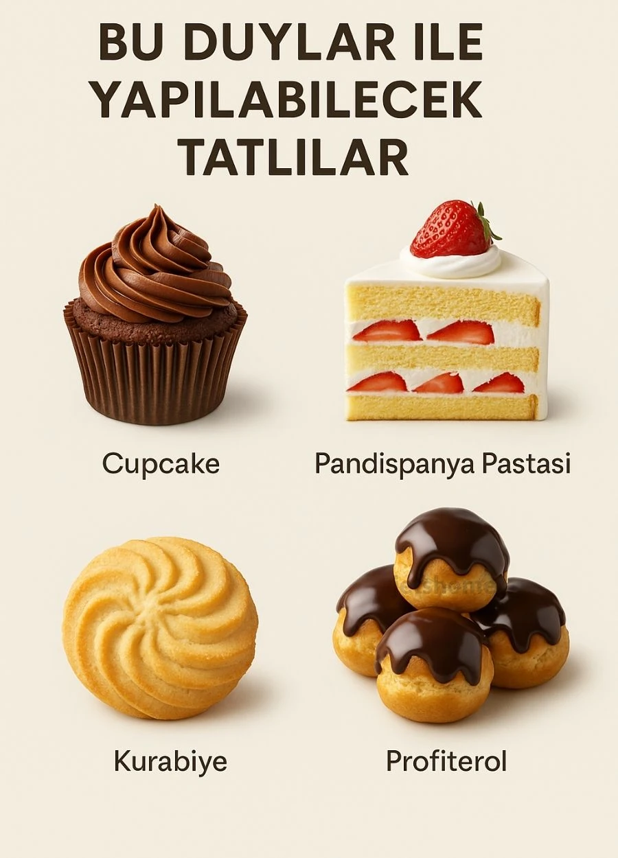 Büyük Boy 5’li Yaprak Uçlu Krema Duy Seti - Profiterol, Ekler,Cupcake Süsleme Paslanmaz Set-2