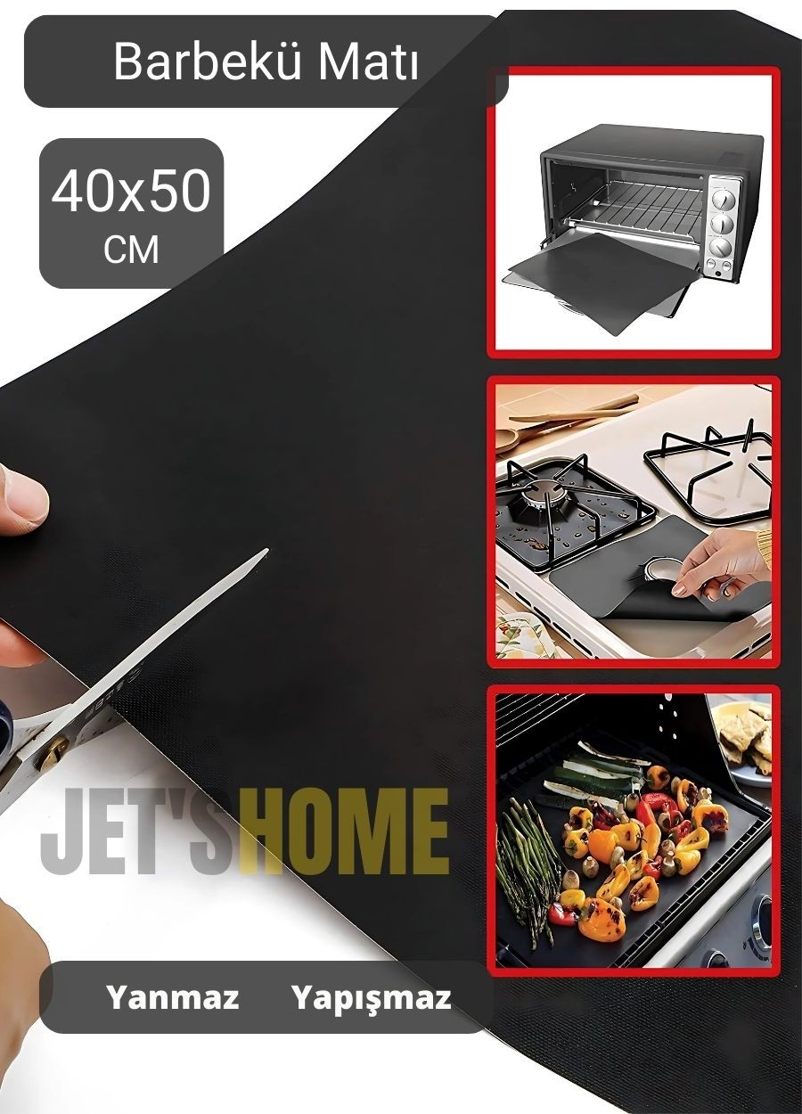 Barbekü Matı Fiberglas BPA Free Izgara Kağıdı Yanmaz Yapışmaz Pişirme Kağıdı Büyük Boy 40*50 cm