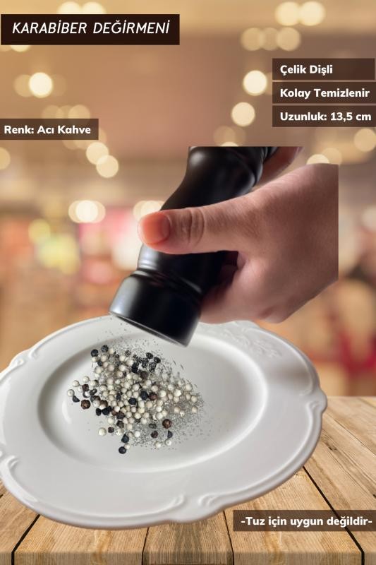 2’li Set Masterchef Karabiber Değirmeni Baharat Öğütücü 13,5 Cm