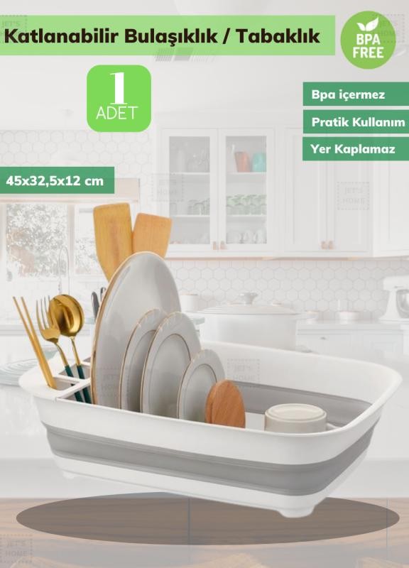 Pratik Katlanabilir Tabaklık Katlanır Tabaklık Silikon Bulaşıklık BPA Free