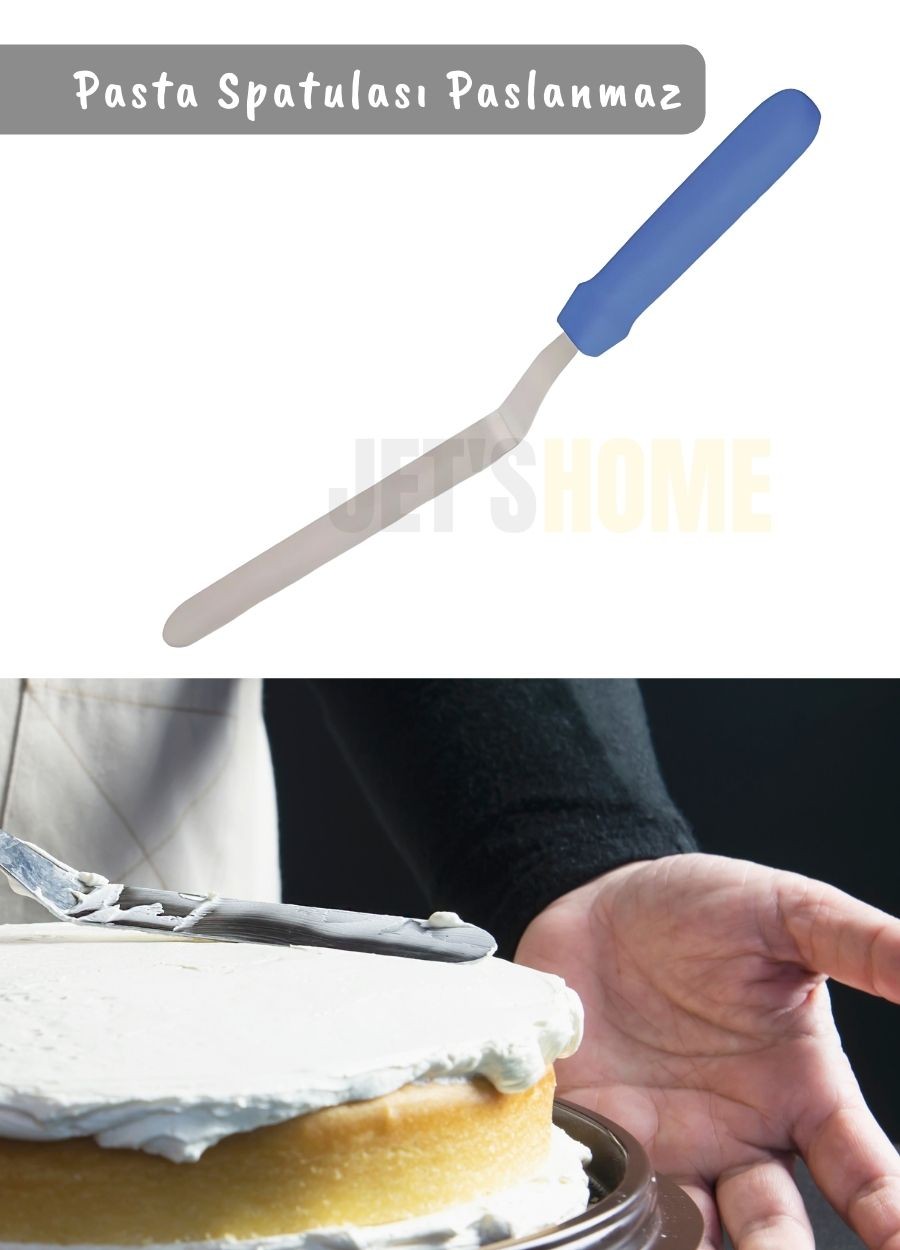 Eğik Pasta Spatulası Paslanmaz Krema Spatula Çelik Tiny Boy 27,5 cm