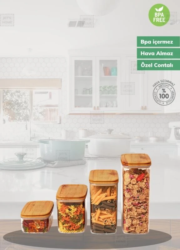 9’lu Erzak Saklama Kabı Seti BPA Free Bakliyat Kutusu