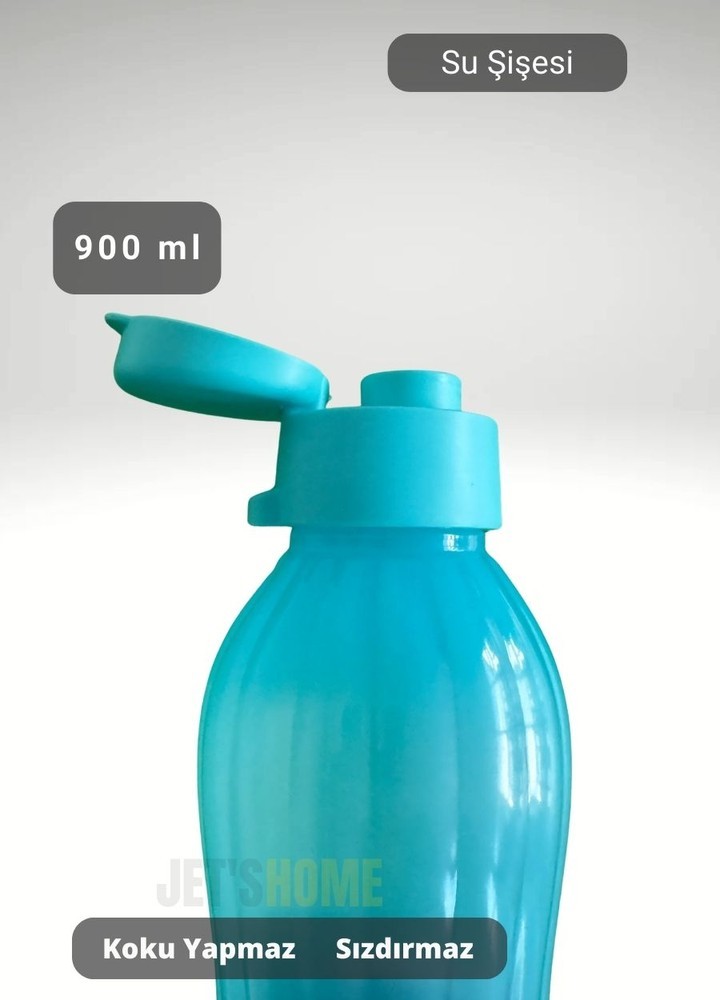 Su Şişesi Sızdırmaz Kapak Okul Matarası BPA Free Suluk Orta Boy Kokusuz Matara Mavi 900 ml