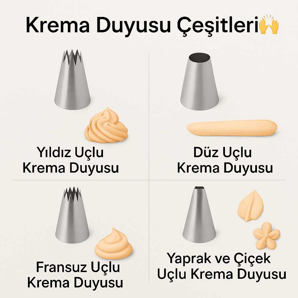 Farklı çeşitli krema duyları