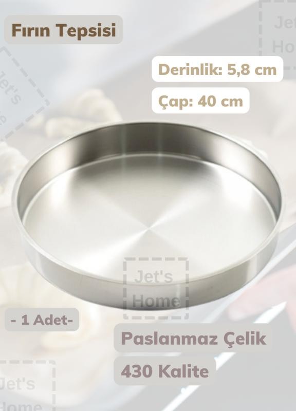 Fırın Tepsisi 40 cm Paslanmaz Çelik