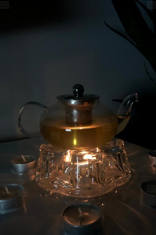 2’li Set Cam Demlik ve Cam Isıtıcı Süzgeçli Demlik 400 ml Bitki Çayı Demliği Borasilikat