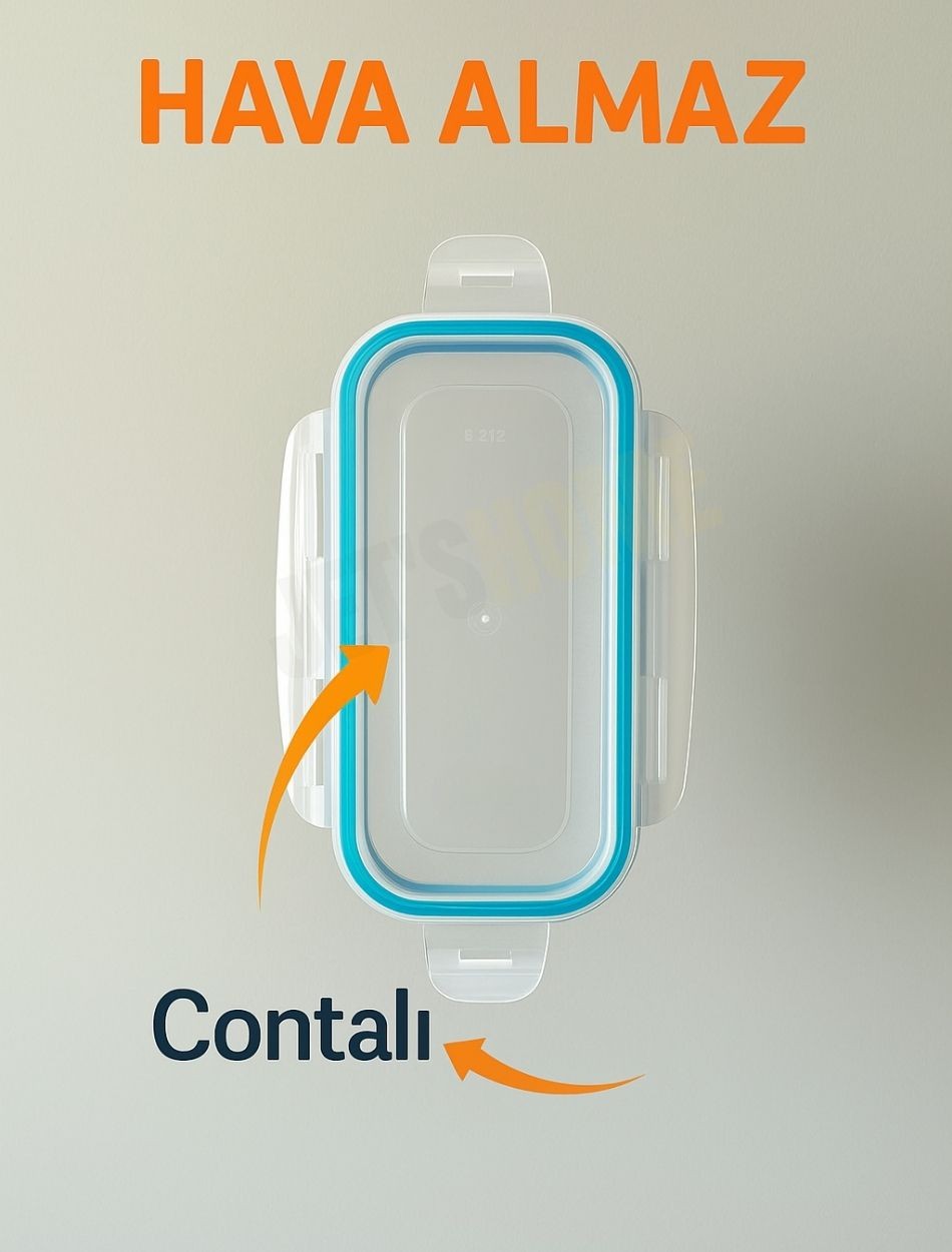 4'Lü Erzak Kabı Seti Kilitlenebilir Saklama Kabı Hava Almaz Bakliyat Kabı Bpa Free