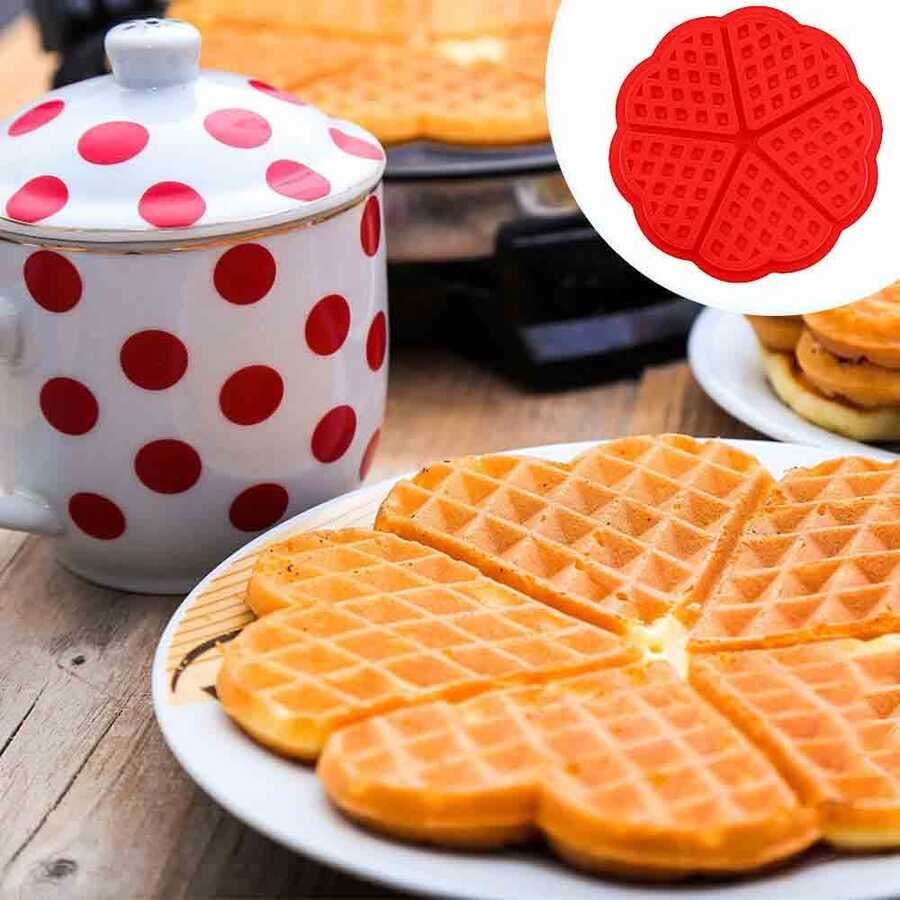 Waffle Pişirme Kalıbı Silikon Waffle Yapma Kalıbı 5 Bölmeli 17 cm