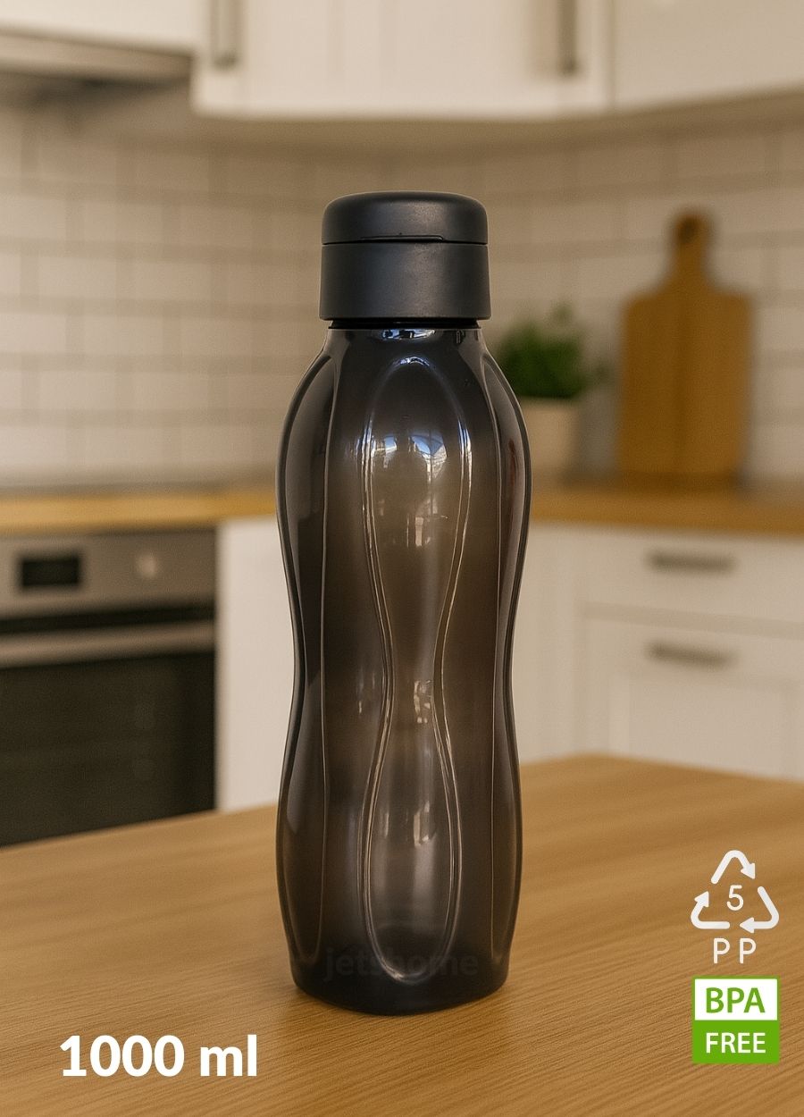 2’li PP-5 Su Şişesi Seti – 1000 ml Sızdırmaz Matara, BPA Free, Ev-İş-Spor İçin Siyah-Mürdüm
